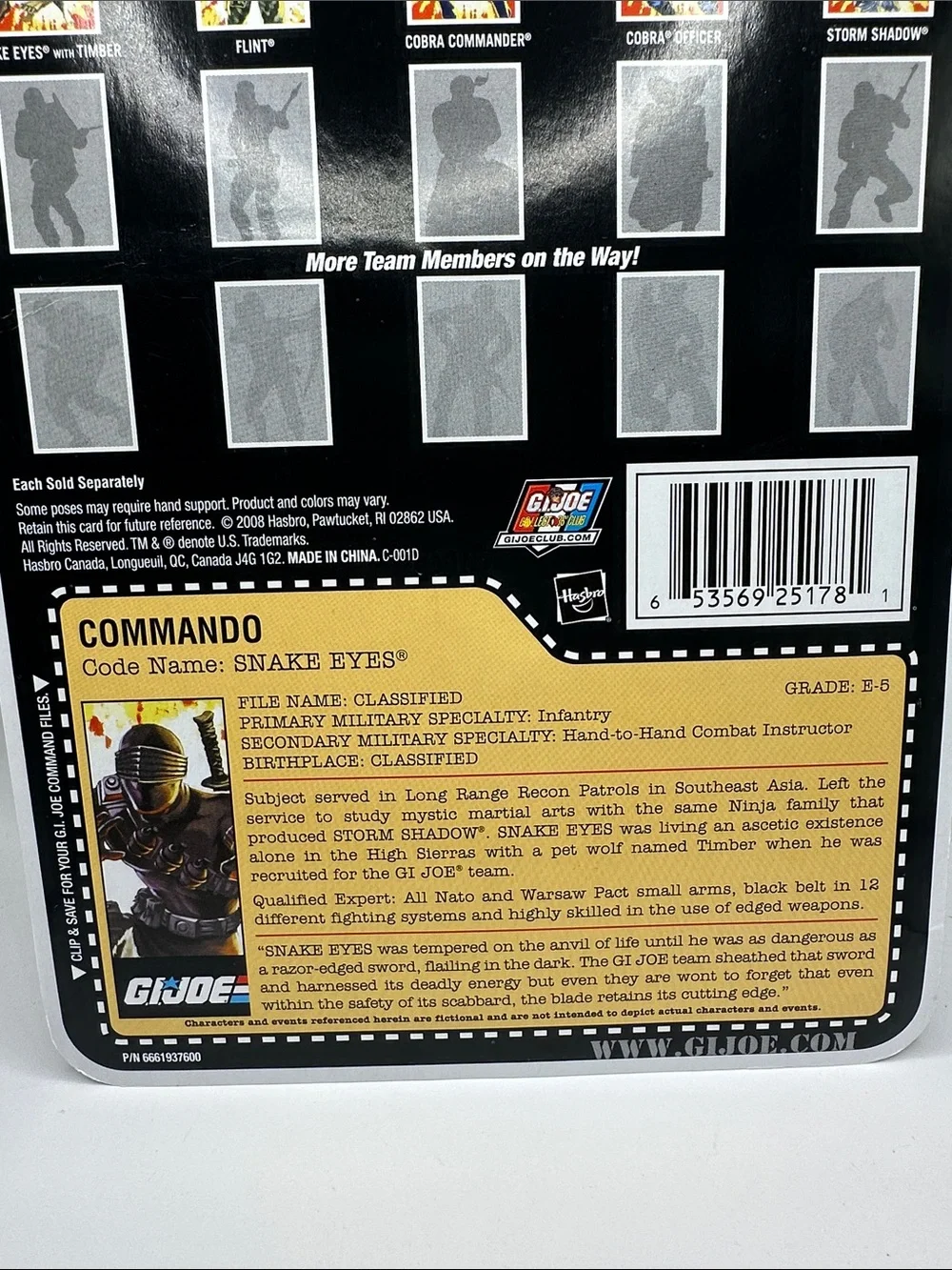 GI Joe 25th Commando Snake Eyes 3.75